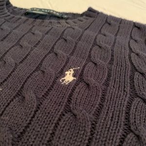 Ralph Lauren Navy Cable Knit Sweater